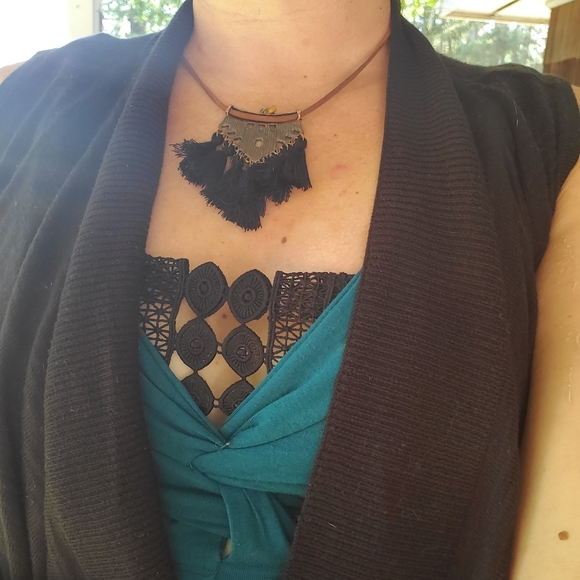 Black crochet applique boho bralette - Picture 5 of 5